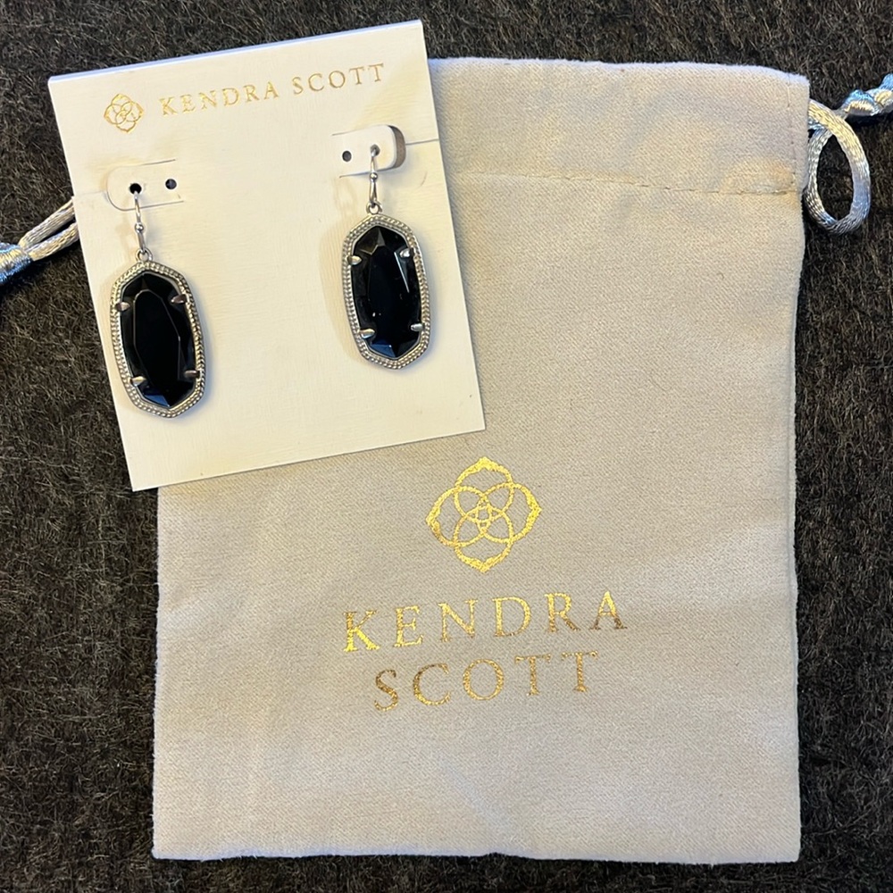 Kendra Scott Dani Silver Earrings in Black- Currently sold out on Kendra Scott